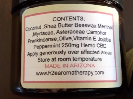 Cooling Salve with CBD Product label